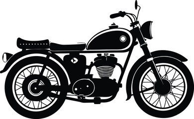 Vintage Motorcycle silhouette,Motorbike black vector