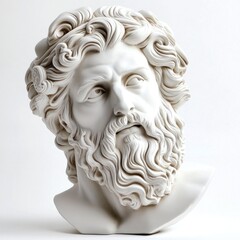 Expressive artistic bust of a classical bearded figure