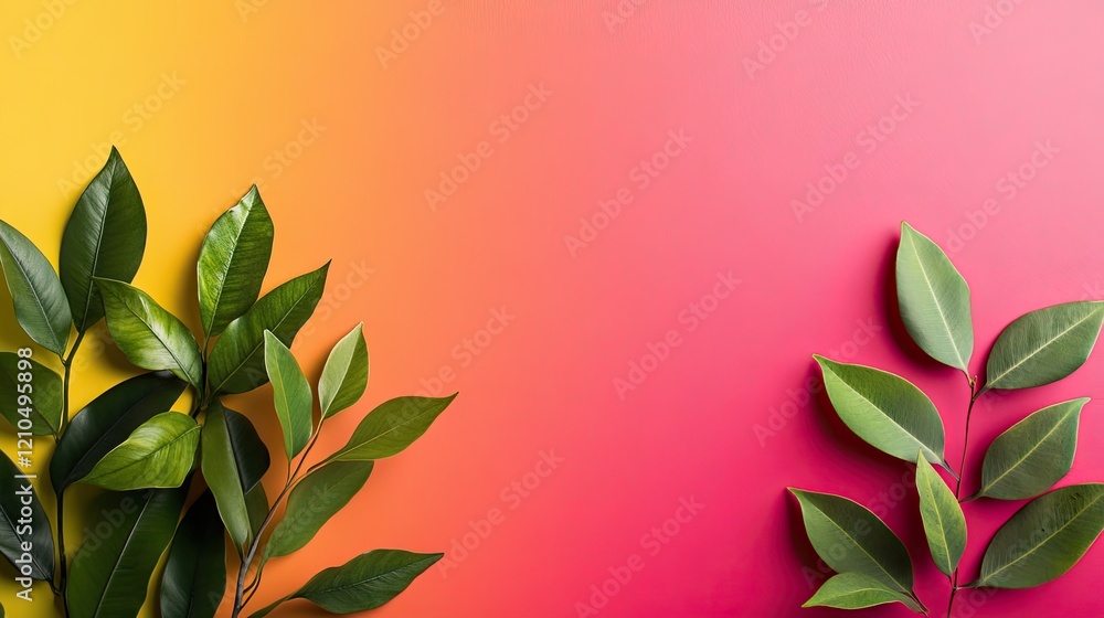 Poster vibrant color palette showcasing minimalistic designs with clean lines and ample copy space for crea