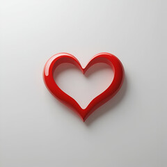 Red heart icons set, Red heart shape isolated on white, generative Ai
