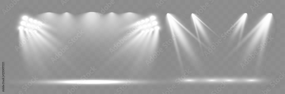 Aufkleber empty spotlight stage with dark gradient background and bright beams of light illuminating the cente