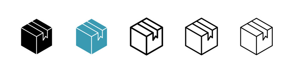 Box icons in black and blue set