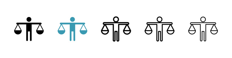 Ethics icons in black and blue set