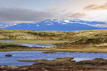 Mountains massif in Innerdalen (Innset), Norway