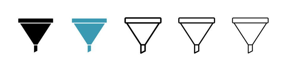 Filter icons in black and blue set