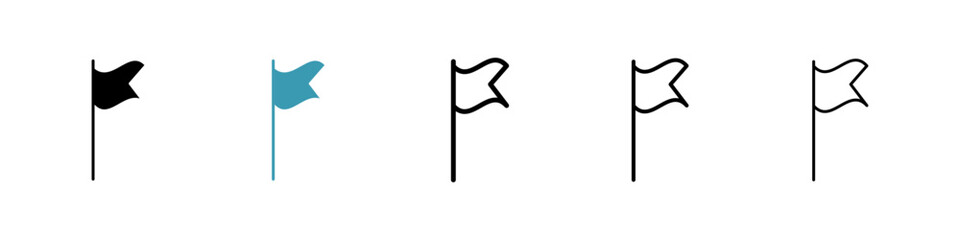 Flag icons in black and blue set