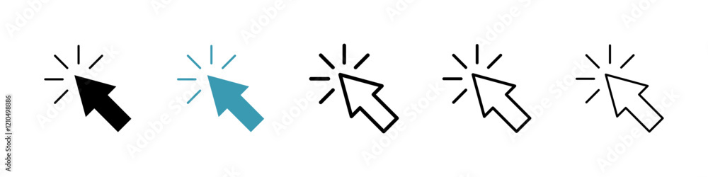 Poster mouse pointer icons in black and blue set
