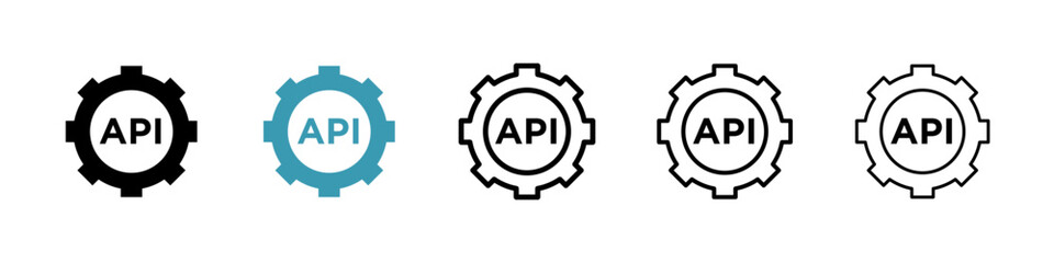 API icons in black and blue set