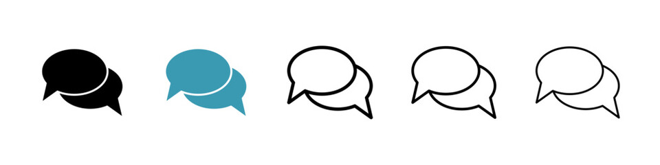 Discussion icons in black and blue set