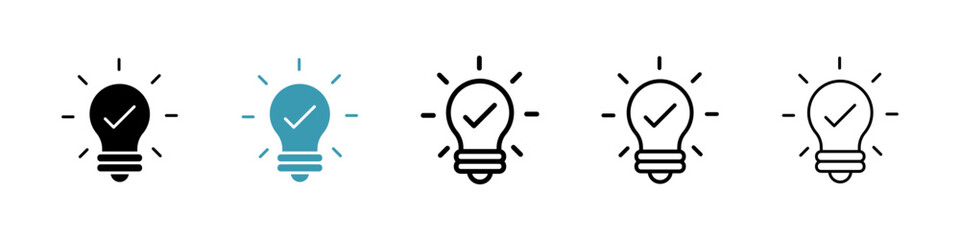 Idea icons in black and blue set