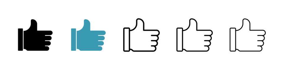 thumbs up icons in black and blue set