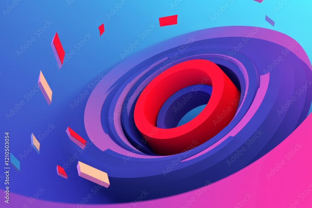 Fototapete bright colorful abstract shapes swirling in a dynamic pattern on vibrant gradient background