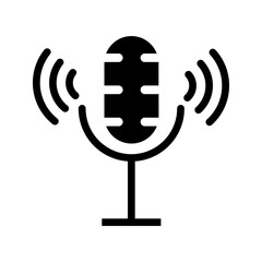 Microphone, linear style icon. Represents a microphone for recording or speaking. Editable stroke width.
