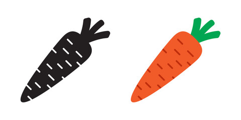 Carrot icon, carrot in flat style.