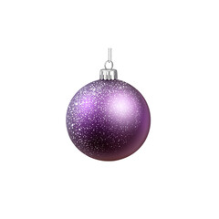 Purple christmas ball isolated on transparent PNG.
