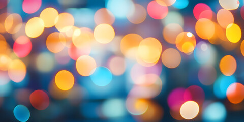 Vibrant Colorful Bokeh Background with Soft Blurred Multicolored Light Patterns : Generative AI