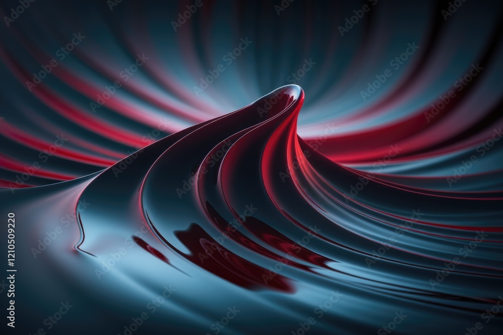 Poster Abstract swirling dark blue and red liquid, creating a mesmerizing 3D vortex effect.