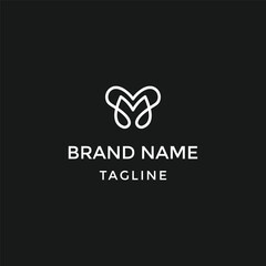 Love couple letter M logo design illustration