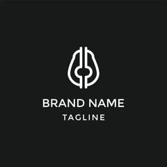 Avocado line icon isolated on white background