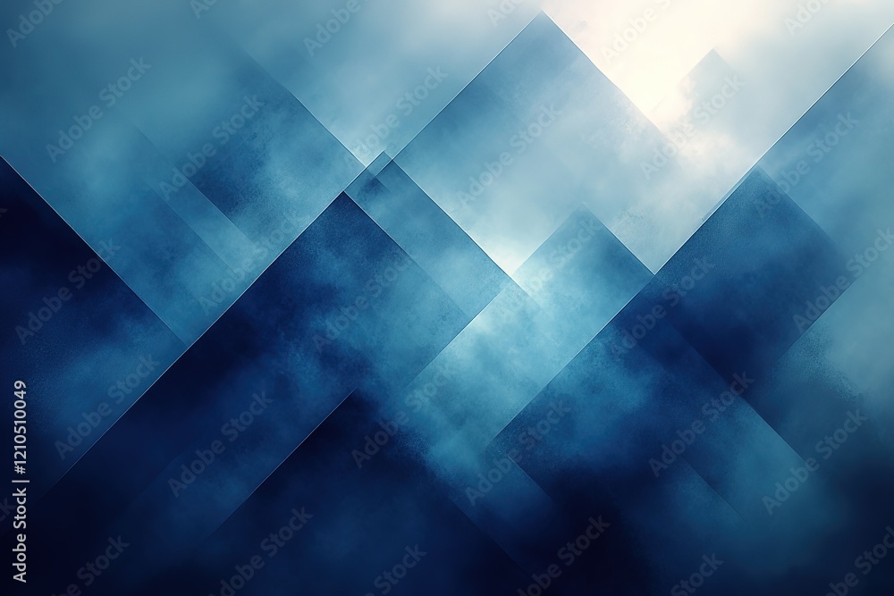 Poster abstract blue geometric pattern with misty effect. perfect for backgrounds and design projects.