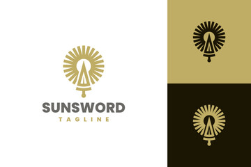 Fototapeta premium royal sun sword logo vector