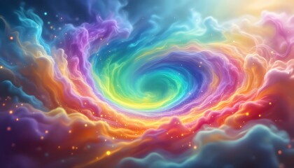 Rainbow Galaxy Vortex Abstract Art Print