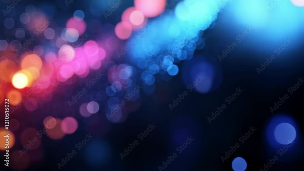 Poster colorful abstract light bokeh transition with vibrant moving particles