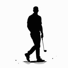 Fototapeta premium Silhouette of a golfer preparing to swing