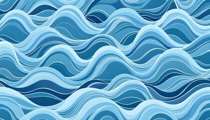 Abstract Blue Ocean Wave Pattern Background Image