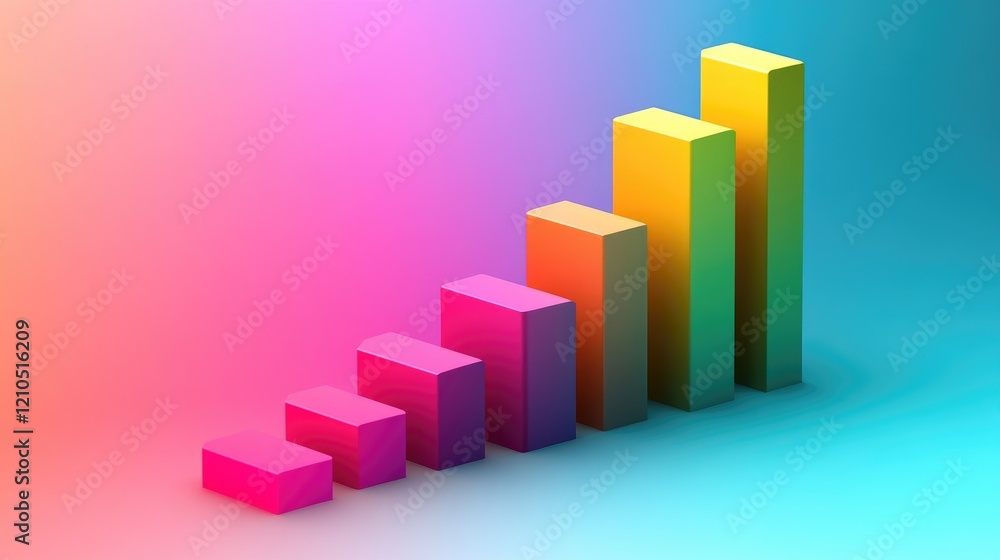 Poster a d bar chart with a gradient color scheme and shadow effects, creating a visually striking represen