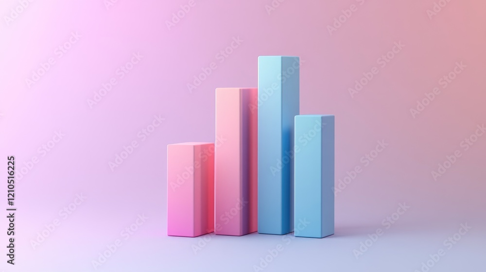Poster a d bar chart with a gradient color scheme and shadow effects, creating a visually striking represen