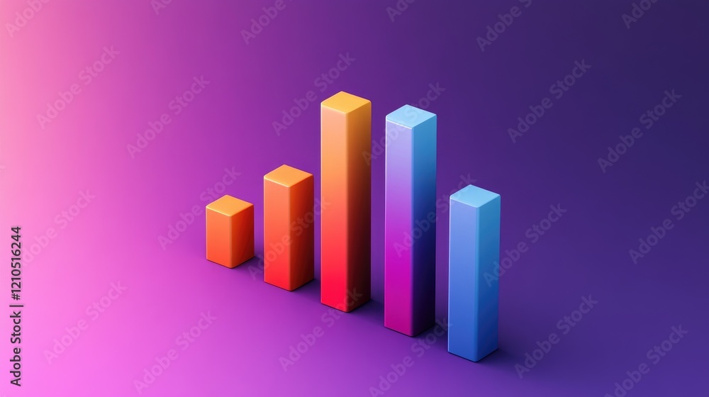 Poster a d bar chart with a gradient color scheme and shadow effects, creating a visually striking represen