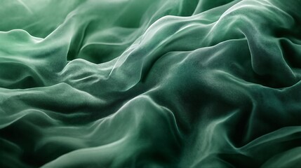Obraz premium Green Velvet Fabric with Smooth Texture and Soft Sheen.