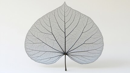 A digitally rendered leaf with a clear intricate vein pattern set against a plain white background.