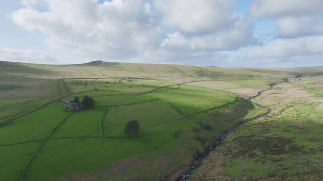 Farm in Dartmoor National Park, Merrivale, Devon, England, Eueope
