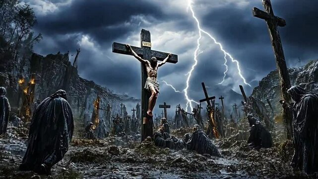 Representation of the Crucifixion of Jesus. Holy week concept