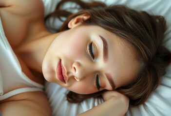 Naklejka premium Female sleeping portrait with gentle expression