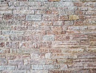An old brick wall. Texture of light colored brickwork.