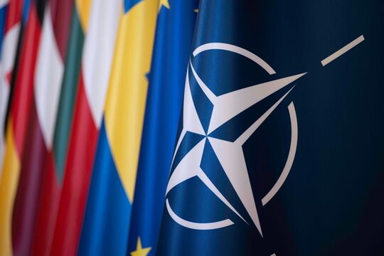 Nato Flag together with Baltic Sea countries 