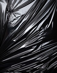 Fototapeta premium Wrinkled plastic texture on black