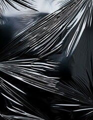 Wrinkled plastic texture on black