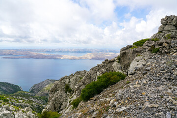 Typical Croatian, Dalmatian Adriatic seaside natural landscape with diverse natural views