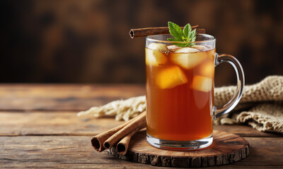 Hot Apple Cider with Cinnamon Stick