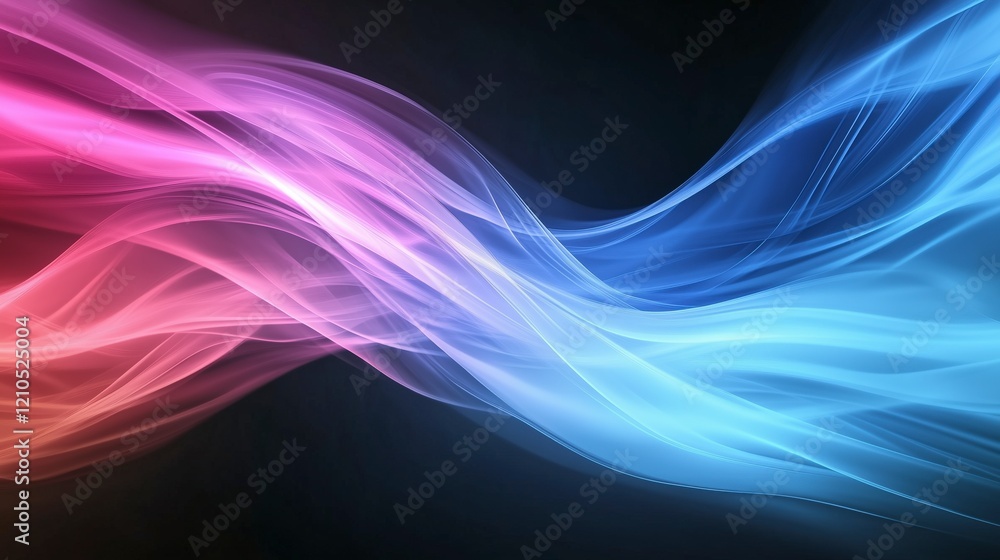 Poster a colorful wave with blue and red colors. the colors are vibrant and the wave is long. concept of mo