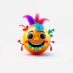 Naklejka premium Carnaval Emoji 3D Template Isolated Background