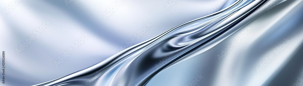 Poster captivating liquid metal backdrop featuring smooth, flowing textures in shades of silver, blue, and 