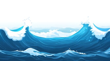 Blue and White Ocean Waves.