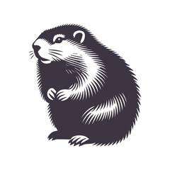 Groundhog Day Silhouette Graphic Template