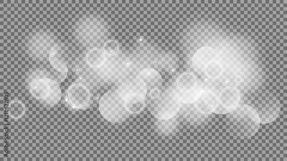 Poster bokeh circles on transparent background