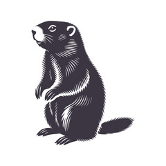 Groundhog Day Silhouette Graphic Template